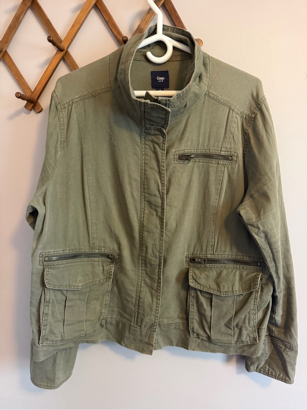 Gap Linen Blend Utility Field Jacket Green XL